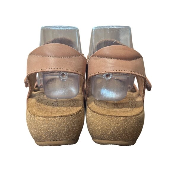 Taos Trulie Braided Leather Cork Sandals Beige Pink Stone Size 41 / US 10 - Picture 5 of 10